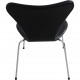 Sæt med 8 Arne Jacobsen Syver stole i sort læder