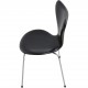 Sæt med 8 Arne Jacobsen Syver stole i sort læder