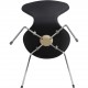 Sæt med 8 Arne Jacobsen Syver stole i sort læder