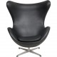 Arne Jacobsen Vintage Ægget stol i sort læder