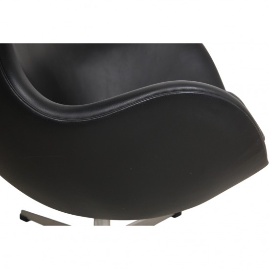 Arne Jacobsen Vintage Ægget stol i sort læder