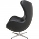 Arne Jacobsen Vintage Ægget stol i sort læder