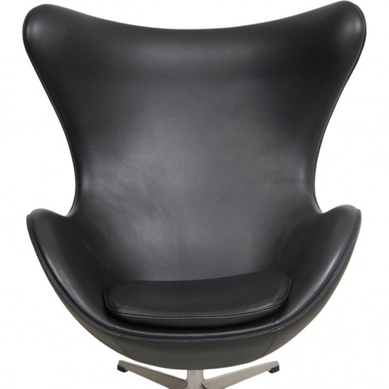 Arne Jacobsen Vintage Ægget stol i sort læder