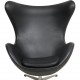 Arne Jacobsen Vintage Ægget stol i sort læder