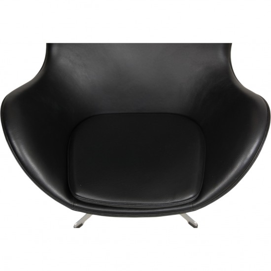 Arne Jacobsen Vintage Ægget stol i sort læder