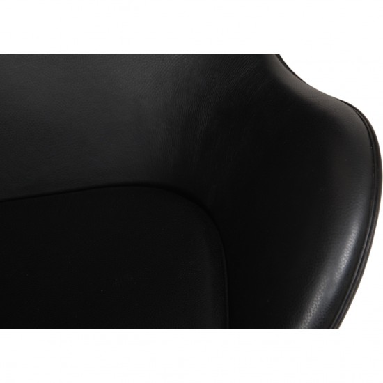 Arne Jacobsen Vintage Ægget stol i sort læder