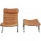 Arne Norell Ari chair with stool in cognac leather