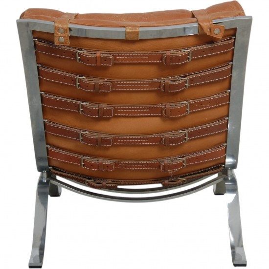 Arne Norell Ari chair with stool in cognac leather