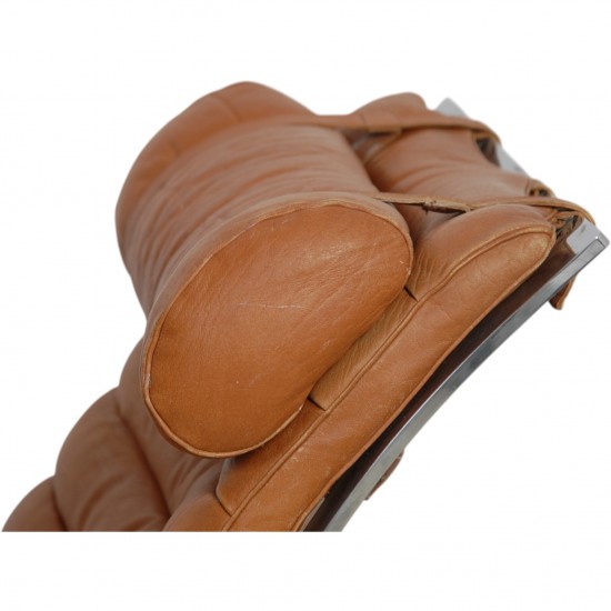 Arne Norell Ari chair with stool in cognac leather