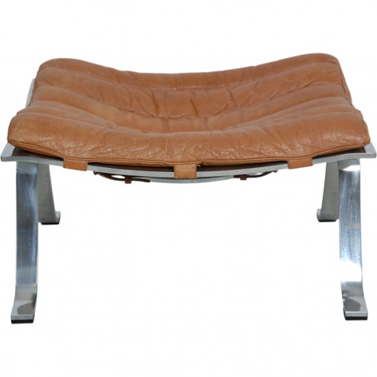 Arne Norell Ari chair with stool in cognac leather