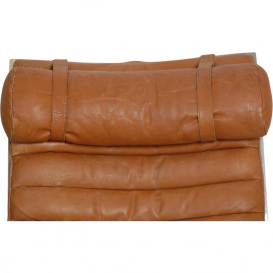 Arne Norell Ari chair with stool in cognac leather