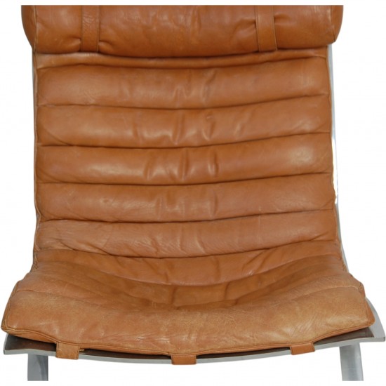 Arne Norell Ari chair with stool in cognac leather