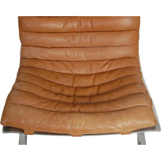 Arne Norell Ari chair with stool in cognac leather