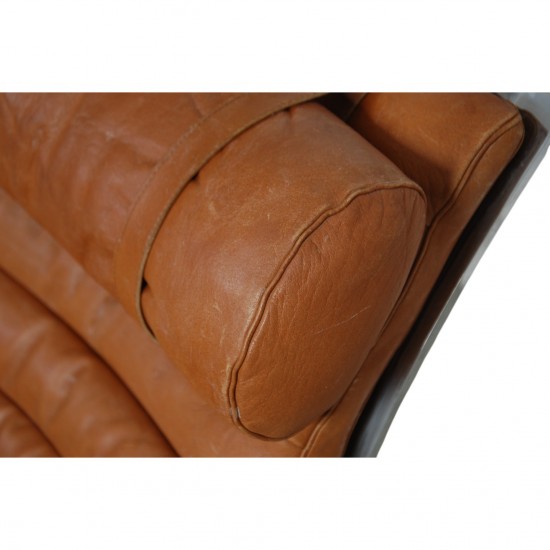 Arne Norell Ari chair with stool in cognac leather