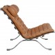 Arne Norell Ari chair with stool in cognac leather