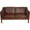 Børge Mogensen 2-personers 2212 sofa i brun læder