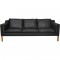 Børge Mogensen 3-personers 2213 sofa i sort læder
