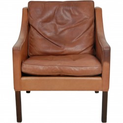 Børge Mogensen 2207 lænestol i brun anilin læder