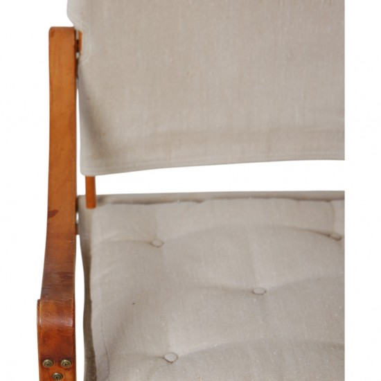 Kaare Klint Safari chair in canvas fabric