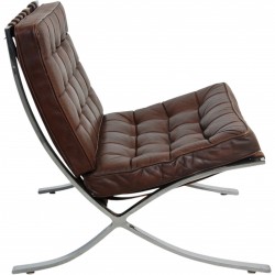 Ludwig Mies van Der Rohe vintage Barcelona chair in brown leather