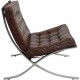 Ludwig Mies van Der Rohe vintage Barcelona stol i brun læder