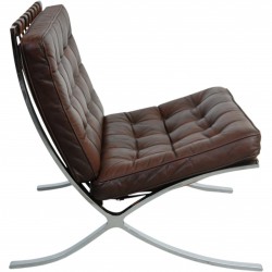 Ludwig Mies van Der Rohe vintage Barcelona chair in brown leather