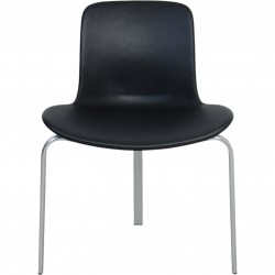 Poul Kjærholm PK-8 chair reupholstered in black nevada leather
