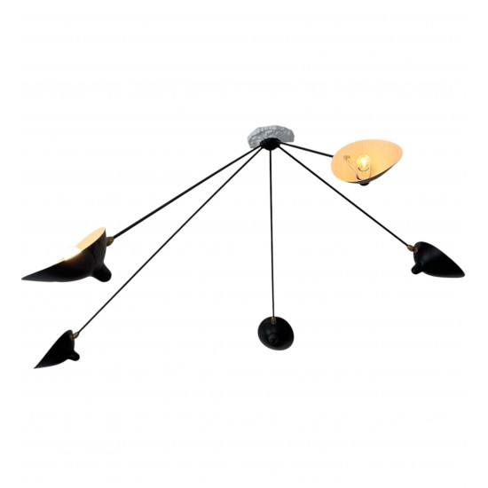 Serge Mouille Five arms Spider lamp
