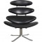 Erik Jørgensen Corona chair in black leather
