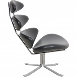 Erik Jørgensen Corona chair in black leather