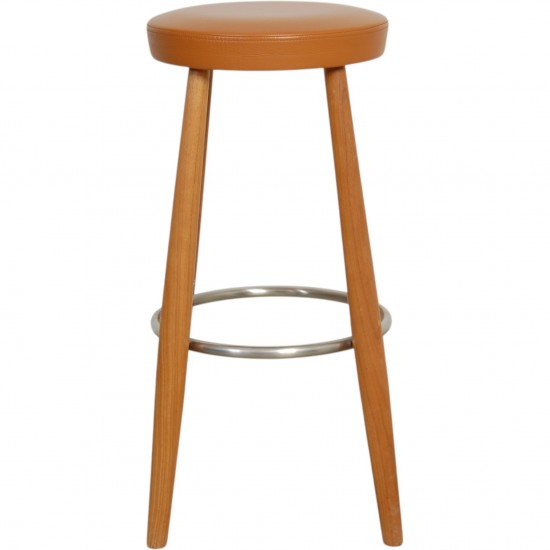 Hans Wegner CH58 barstool in cognac leather