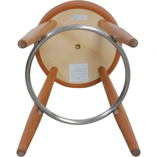 Hans Wegner CH58 barstool in cognac leather