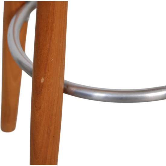 Hans Wegner CH58 barstool in cognac leather