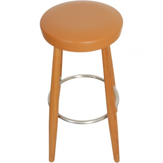 Hans Wegner CH58 barstool in cognac leather