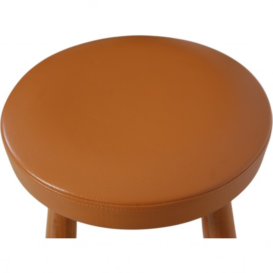 Hans Wegner CH58 barstool in cognac leather