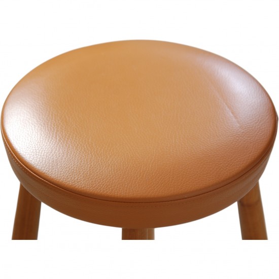 Hans Wegner CH58 barstool in cognac leather