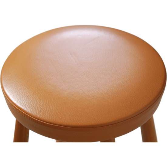 Hans Wegner CH58 barstool in cognac leather