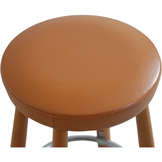 Hans Wegner CH58 barstool in cognac leather
