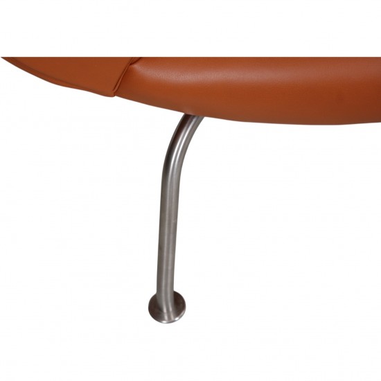 Hans Wegner OX chair med skammel i cognac læder
