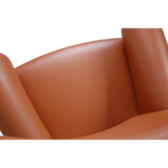 Hans Wegner OX chair med skammel i cognac læder