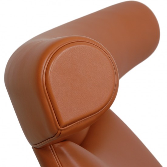 Hans Wegner OX chair med skammel i cognac læder