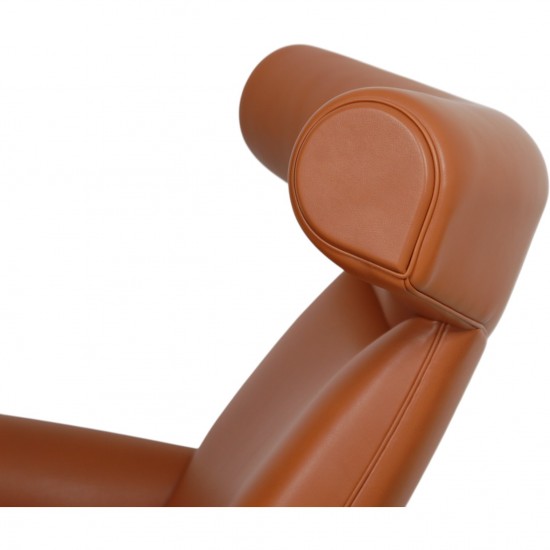 Hans Wegner OX chair med skammel i cognac læder
