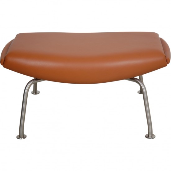 Hans Wegner OX chair med skammel i cognac læder