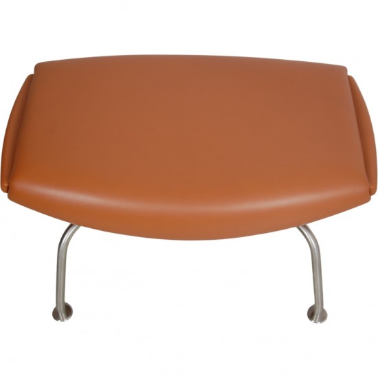Hans Wegner OX chair med skammel i cognac læder