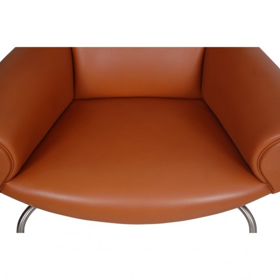 Hans Wegner OX chair med skammel i cognac læder