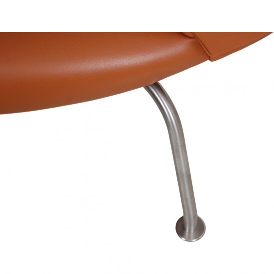 Hans Wegner OX chair med skammel i cognac læder