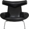 Hans Wegner OX chair i sort læder