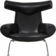 Hans Wegner OX chair in black leather