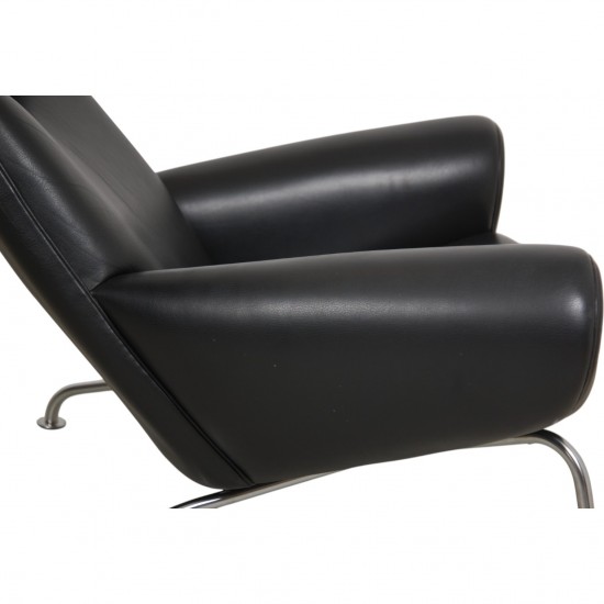 Hans Wegner OX chair in black leather