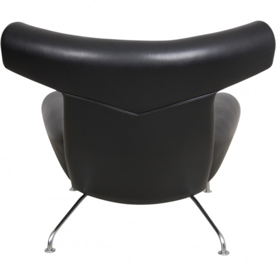 Hans Wegner OX chair in black leather